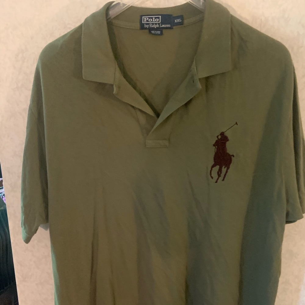 Army green polo shirt